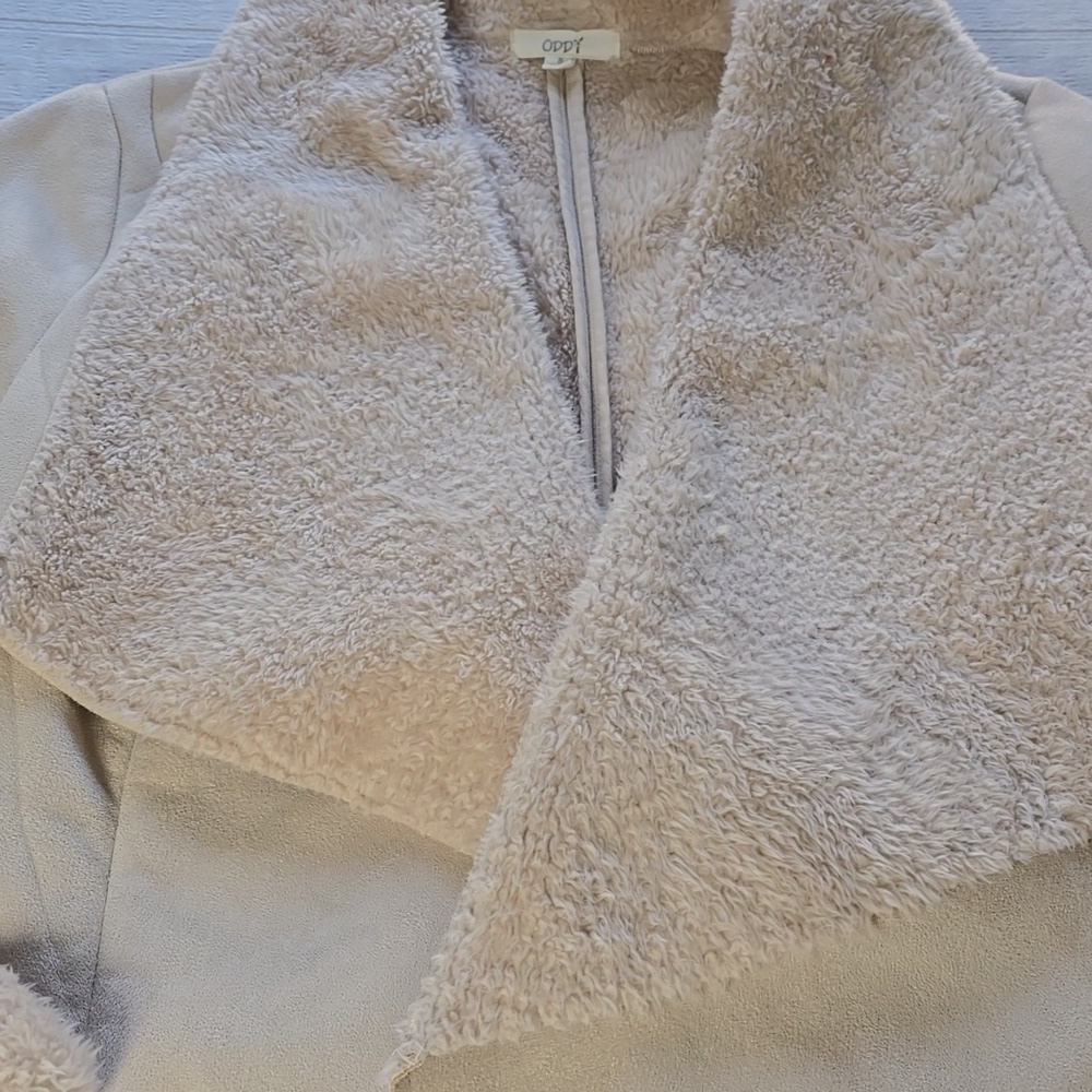 Oddy Faux Shearling & Faux Fur Cream Jacket Women's Size S - Picture 4 of 10